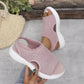 👡50 % DE RÉDUCTION EN CE MOMENT ! 💐 Sandales à semelle compensée en tricot respirant pour femme – Tige en tricot aéré, semelle rembourrée et chaussures d'été légères et confortables ✨
