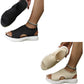 👡50 % DE RÉDUCTION EN CE MOMENT ! 💐 Sandales à semelle compensée en tricot respirant pour femme – Tige en tricot aéré, semelle rembourrée et chaussures d'été légères et confortables ✨