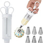 📢50% DE RÉDUCTION !! ⏰ Kit Pistolet à Décorer les Gâteaux en Inox – Set Complet avec 18 Embouts & Douilles – Décorez l’Intérieur & l’Extérieur.
