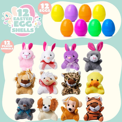 🔥HOT SALE 50% OFF-12/24/36 Pcs Prefilled Easter Eggs, Filled with Plush Animal Toys