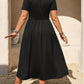 👗 50% DE RÉDUCTION ! ✨Robe midi grande taille à col V avec volants et manches courtes