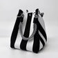 🏆👜🌴 Sac seau bohème rayé en maille pour femme – Sac bandoulière d’été fait main pour la plage