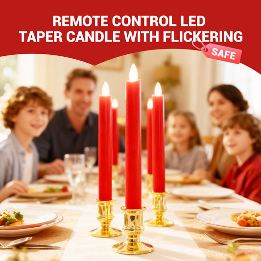 Remote Control LED Taper Candle with Flickering