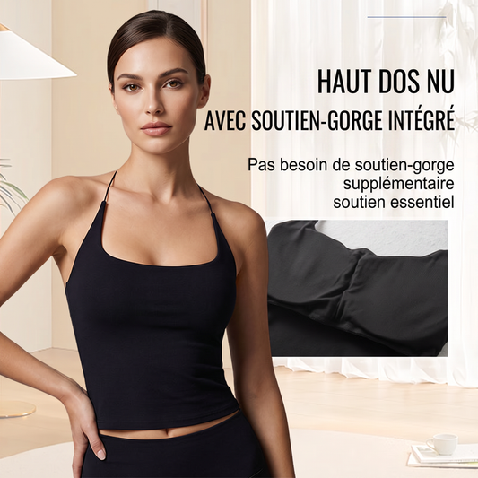 Haut dos nu pour femme avec brassière intégrée