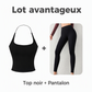 Haut dos nu pour femme avec brassière intégrée