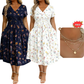 👗 50% DE RÉDUCTION ! 💐Robe pour femme à encolure en V, motif floral et taille froncée🌺