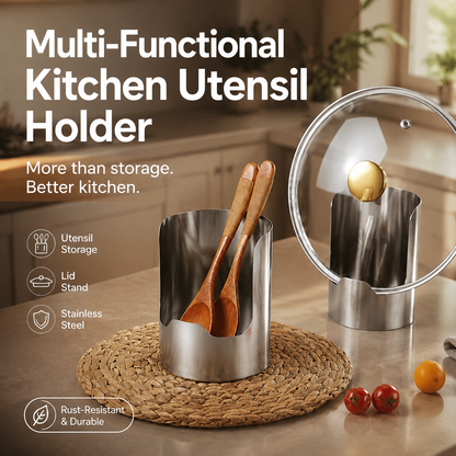 🔥 50 % DE RÉDUCTION ! 🍳1 acheté 1 offert 🧂Organisateur d’Ustensiles de Cuisine Multifonctionnel – Acier Inoxydable