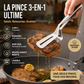 🍳 50% DE RÉDUCTION ! 🔥1 acheté 1 offert 🔥Pinces de cuisine 3‑en‑1 acier inoxydable, multifonction pour steak, barbecue et cuisson