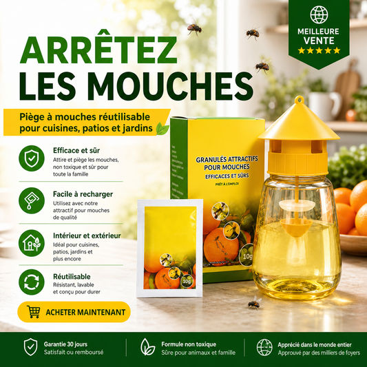 🏆 2 achetés, 1 offert 🎁 Piège à mouches suspendu intérieur extérieur, capture efficace sans toxique pour jardin maison et terrasse ✨