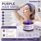 💜2 achetés 1 offert✨ Masque capillaire violet hydratant pour cheveux clairs, soin réparateur parfum longue durée anti-reflets jaunes ✨