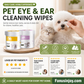🌿 1 acheté 1 offert 🐶 Lingettes nettoyantes yeux et oreilles – À base de plantes, sans parfum, nettoie en douceur les yeux et les oreilles de votre compagnon à quatre pattes 🐱💚