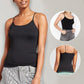 🏆 50 % DE RÉDUCTION EN CE MOMENT ! 💐 Débardeur femme en coton stretch – Coques intégrées sans armature, doux et respirant, parfait seul ou en sous-pull 🌿