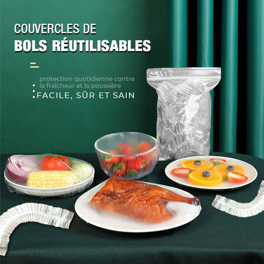 🏆 Offre spéciale du dernier jour :13.99€ ! 🥗 2 achetés 1 offerts 🎁Sacs de Conservation Fraîcheur – 100 PCS Réutilisables, PEHD/PEBD & Élastiques.