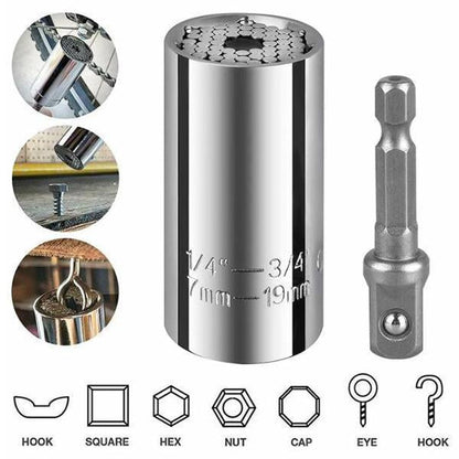 ⚙️ 50% DE RÉDUCTION !🔧 Jeu de douilles universelles en nid d’abeille – Tête multifonction, tiges en acier rétractables et formats variés