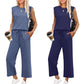 💕 Hot Sale 50% OFF🔥✨2025 New Women's  Cap Sleeve Top & Wide-Leg Pants 2-Piece Set