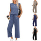💕 Hot Sale 50% OFF🔥✨2025 New Women's  Cap Sleeve Top & Wide-Leg Pants 2-Piece Set
