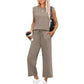 💕 Hot Sale 50% OFF🔥✨2025 New Women's  Cap Sleeve Top & Wide-Leg Pants 2-Piece Set