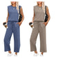 💕 Hot Sale 50% OFF🔥✨2025 New Women's  Cap Sleeve Top & Wide-Leg Pants 2-Piece Set