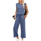 💕 Hot Sale 50% OFF🔥✨2025 New Women's  Cap Sleeve Top & Wide-Leg Pants 2-Piece Set