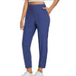 👖 50 % DE RÉDUCTION EN CE MOMENT ! 💐 Pantalon élastiqué taille haute pour femme avec poches zippées – Pantalon court extensible et infroissable