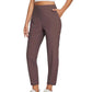 👖 50 % DE RÉDUCTION EN CE MOMENT ! 💐 Pantalon élastiqué taille haute pour femme avec poches zippées – Pantalon court extensible et infroissable