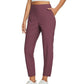 👖 50 % DE RÉDUCTION EN CE MOMENT ! 💐 Pantalon élastiqué taille haute pour femme avec poches zippées – Pantalon court extensible et infroissable