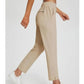 👖 50 % DE RÉDUCTION EN CE MOMENT ! 💐 Pantalon élastiqué taille haute pour femme avec poches zippées – Pantalon court extensible et infroissable