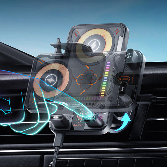 🚗 50 % de réduction maintenant ! 📱 Support 2 en 1 + chargeur sans fil pour voiture – Rotation 360°, fixation ultra-stable & charge rapide 15 W ! 🔋🔄
