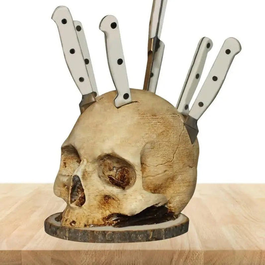 💀 50 % DE RÉDUCTION EN CE MOMENT ! ✨Porte-couteau gothique en forme de crâne