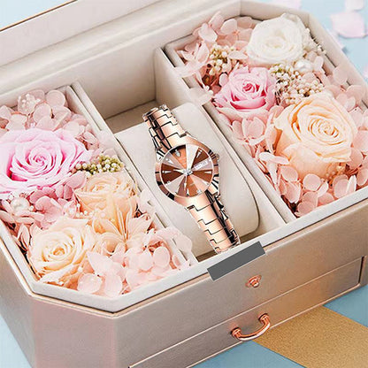 ⌚ LAST DAY 60% OFF! ✨ Women’s Elegant Waterproof Watch - Diamond-Cut Markers & Sapphire Glass for Luxury & Precision 🌟💧