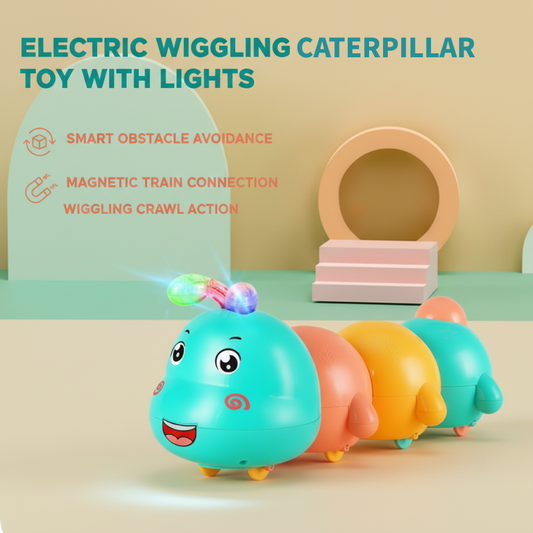 Electric Wiggling Caterpillar Baby Toy with Light