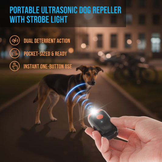 Portable Ultrasonic Dog Repeller with Strobe Light