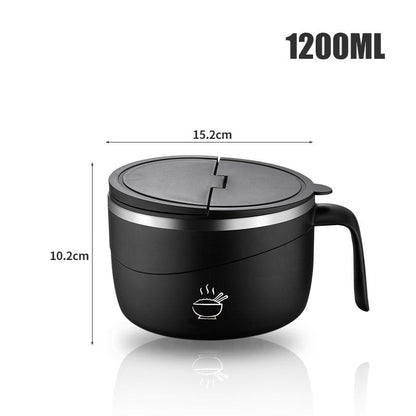 🍜 50% DE RÉDUCTION ! ⚡ Bol à nouilles instantanées polyvalent en acier inoxydable 304, anti-brûlures et de grande capacité 🥢
