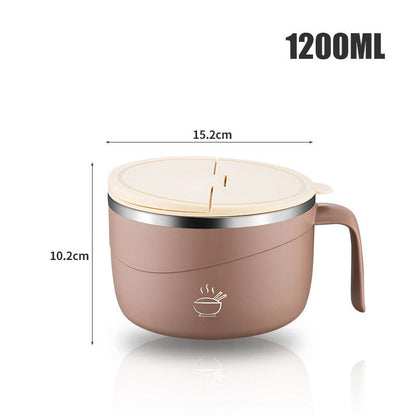 🍜 50% DE RÉDUCTION ! ⚡ Bol à nouilles instantanées polyvalent en acier inoxydable 304, anti-brûlures et de grande capacité 🥢