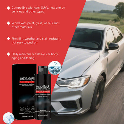 🚗🔥 Promo 2 achetés 1 offert Spray lustrant nano céramique hydrophobe haute brillance protection longue durée sans trace ✨