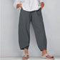 💎💃 PROMO -50% ! Pantalon Femme Coton & Lin – Coupe Large, Taille Élastiquée & Respirant (Kaki/Gris/Vert/Noir/Bleu Marine, S-5XL)