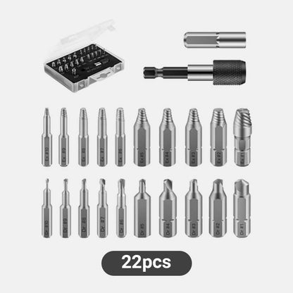🔩 50% DE RÉDUCTION ! 🛠️Extracteur de Vis 22/33 Pièces – Pour Vis Cassées, Abîmées & Rouillées.⚙️