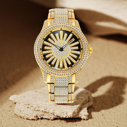 ⌚ Montre Homme Cadran Rotatif Serti de Diamants 🔥
