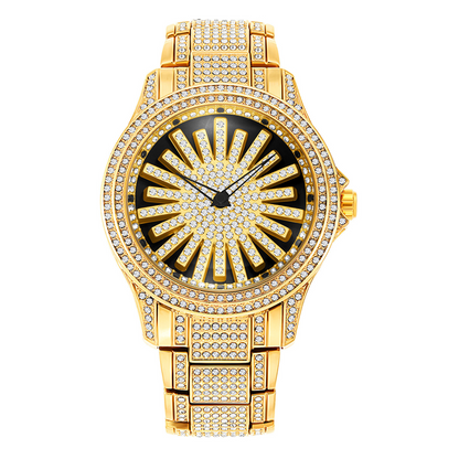 ⌚ Montre Homme Cadran Rotatif Serti de Diamants 🔥