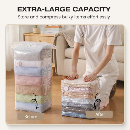 🎉 50% DE RÉDUCTION ! 💐 ACHETEZ 2, OBTENEZ 1 GRATUIT ! 🛏️ Sacs de rangement sous vide sans pompe – Gain de place jusqu’à 80% – Matériau résistant PA+PE, idéal pour vêtements, literie & coussins