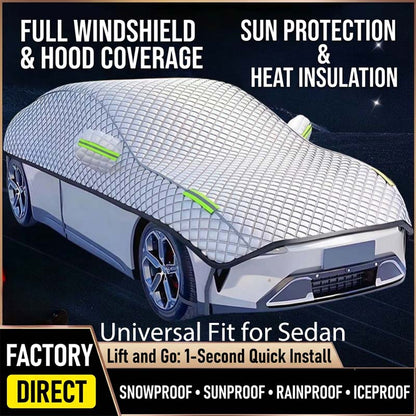 🏆 50 % DE RÉDUCTION EN CE MOMENT ! ❄️Bâche Partielle Épaisse pour Voiture – Protection Soleil et Neige