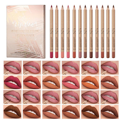 💄 2 achetés, le 3e offert 💋 Coffret de 12 crayons à lèvres anti-bavures – Longue tenue et waterproof – Fini mat et application fluide – Un contour parfait pour tous les looks 💖