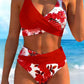 👙 50 % DE RÉDUCTION EN CE MOMENT ! 💐 Ensemble bikini taille haute à imprimé floral pour femme – Motif floral élégant, coupe taille haute flatteuse, tissu doux, idéal pour les journées à la plage et à la piscine ☀️