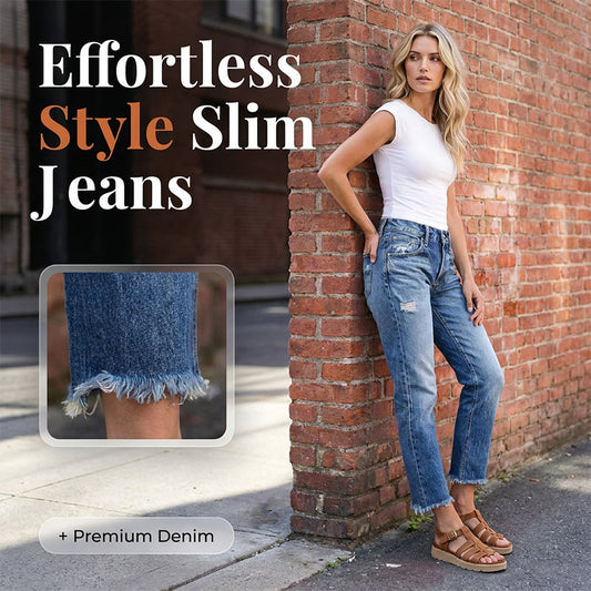 👖 50 % DE RÉDUCTION EN CE MOMENT ! 🌿Jean slim tendance pour femme, effet usé