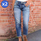 👖 50 % DE RÉDUCTION EN CE MOMENT ! 🌿Jean slim tendance pour femme, effet usé