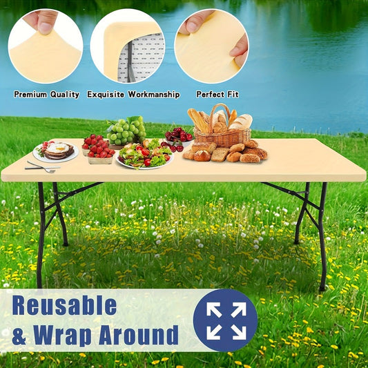 🧶 Housse de Table Élastique Spandex – Rectangulaire & Carrée, Universelle et Réutilisable !