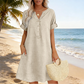 🏖️ 50 % DE RÉDUCTION POUR UNE DURÉE LIMITÉE ! 👗 Robe-tunique à col en V pour femme – Coupe ample, poches et tissu respirant