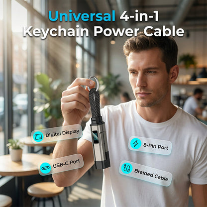 🏆 Offre spéciale du dernier jour :15.99€ ! 🔌 2 achetés 1 offerts 🎁Câble de charge 4 en 1 avec affichage numérique et anneau porte-clés