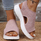👡50 % DE RÉDUCTION EN CE MOMENT ! 💐 Sandales à semelle compensée en tricot respirant pour femme – Tige en tricot aéré, semelle rembourrée et chaussures d'été légères et confortables ✨