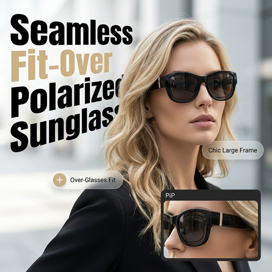 🏖️ Soldes d'été ☀️Grandes lunettes de soleil à porter par-dessus des lunettes de vue pour femmes💐